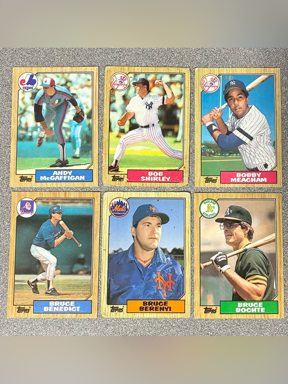 1987 Topps Baseball Cards - Set of 6